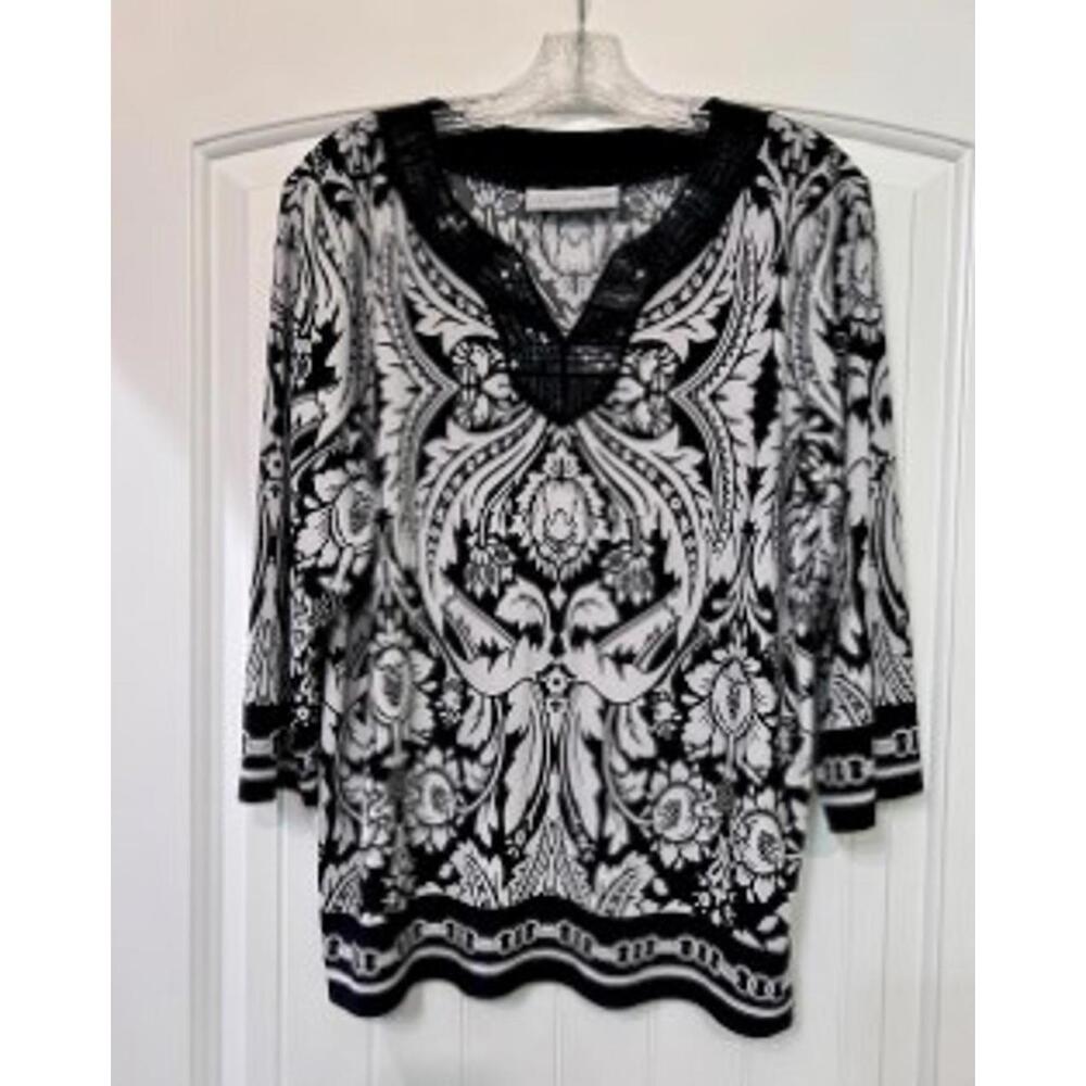✨ Samantha Grey Sequined Top – Large — Chic Statement